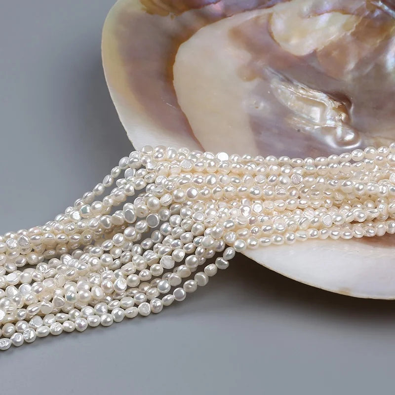 Real Natural Pearls Beads 4-5mm Baroque Side Hole AA Freshwater Pearl Necklaces Jewelry