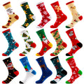 New Designs Custom logo Socks Colorful Snowflakes Santa Clause Christmas Tree Gingerbread-man Cotton Crew Cute Unisex Socks