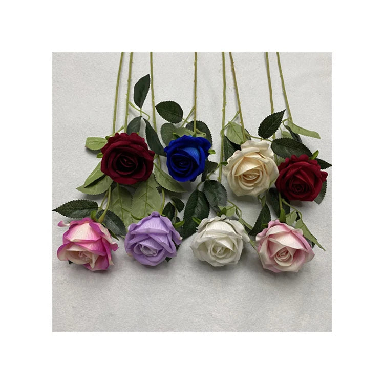 Factory Direct Supply  Meichen Single-Flannelette Rose  Wholesale Flower Artificial