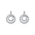 Popular Fashion Office Lady Ear Jewelry S925 Sterling Silver Rhodium Plated Round Circle Stud Earrings for Women