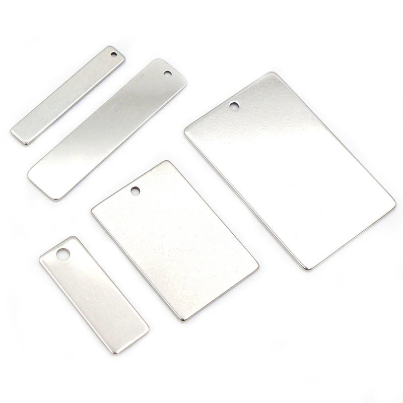 10pc/lot No Fade Charms Stainless Steel Rectangle Charms Connector for Necklace Pendant DIY Jewelry Making Findings