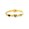 Custom Logo Diamond Spring Opening Gold Plated Stainless Steel Women Jewelry Charm Bracelet Bangle