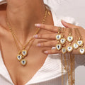 Birth Month Flower Necklace 18K Gold Plated Stainless Steel Shell Heart Pendant Necklace for Women Jewelry