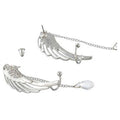 2021 New Silver Plated Angel Wing Stylist Crystal Earrings Drop Dangle Ear Stud for Women Long Cuff Earring Bohemia Jewelry
