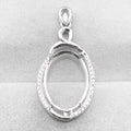 Sterling Silver 13*18mm Semi Mount Pendant Empty Frame Blank Support Setting S925 Base Holder Without Center Stone for DIY Inlay