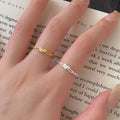Punk Hollow Chain Glossy Heart Shape Rings for Girl Women 925 Sterling Silver Fine Jewelry Gifts