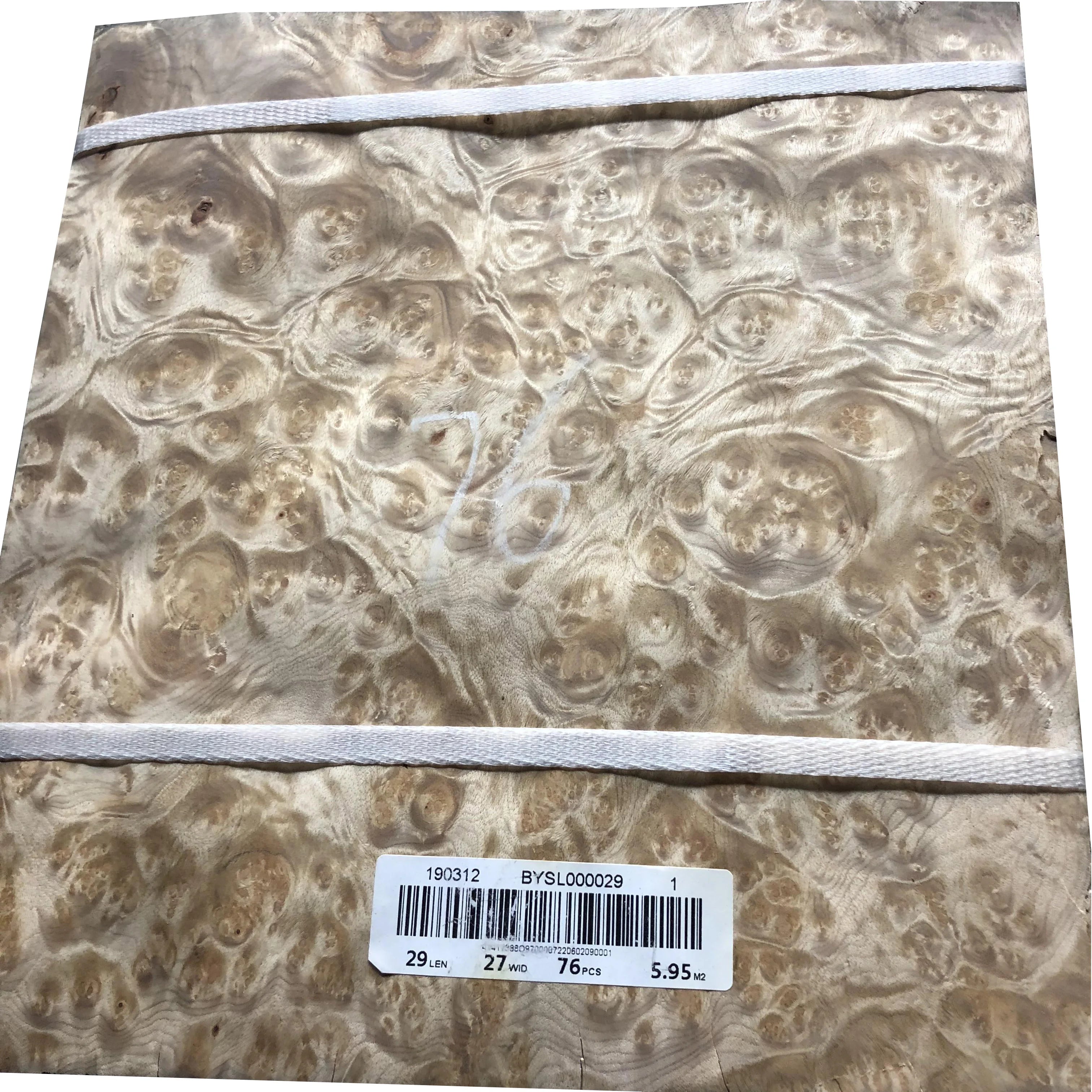 Factory Supply Golden Madrone Burl Veneer Plywood Natural Golden Madrone Burl Wood Veneer Sheet 0.5mm for Furniture