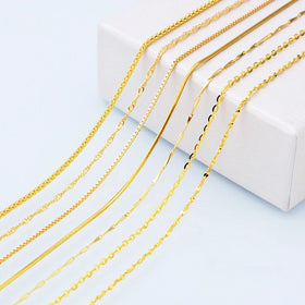 Gold Lady O-Shaped Jewelry Water Wave Gold Plated Over Brass Ready Made Necklace