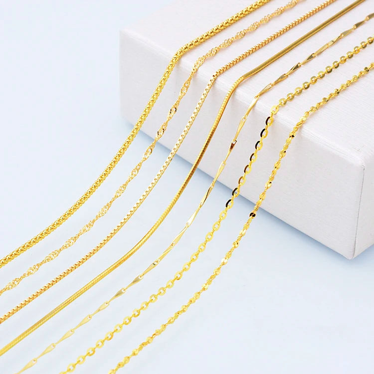 Gold Lady O-Shaped Jewelry Water Wave Gold Plated Over Brass Ready Made Necklace