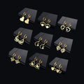 Fashion Jewelry Simple Women Accessories Non Tarnish Stainless Steel 18K Gold Plated Heart-shaped Dangle Hoop Earrings for Women