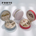 FORTE 2024 Small Pink Multi-Function velvet Jewelry Gift Box Elegant Travel Case for Rings Earrings Bangles