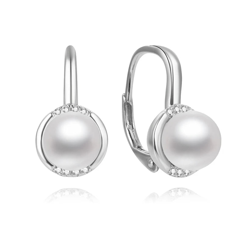 Mother'S Day Pearl Jewelry Gift 925 Sterling Silver AAA Freshwater Pearl Earrings Wholesale Lot