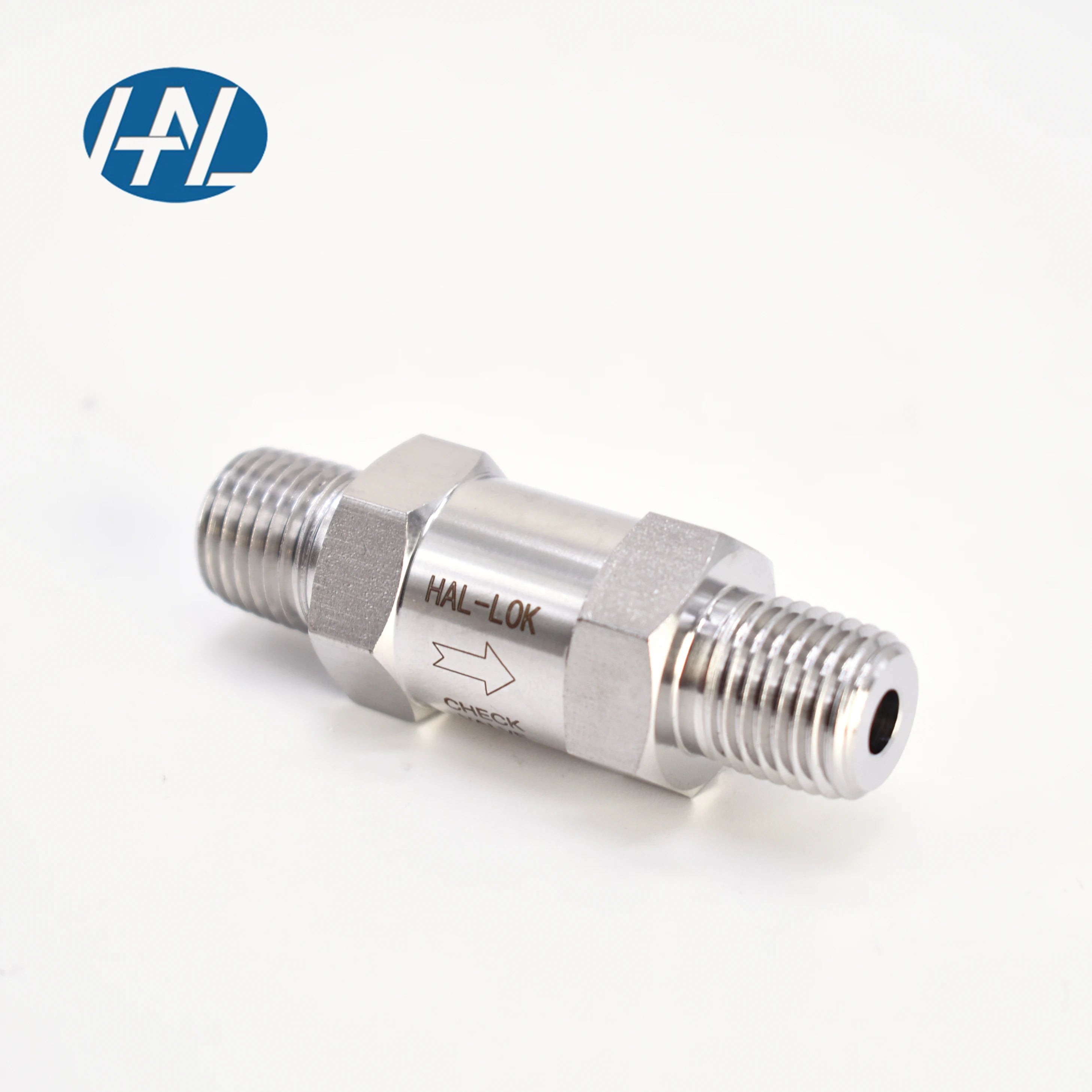 High Pressure Non-Return Flow Check Valve Stainless Steel 316 Straight Pattern Male Inline Gas Manual Power 2CN-SS Brand Model