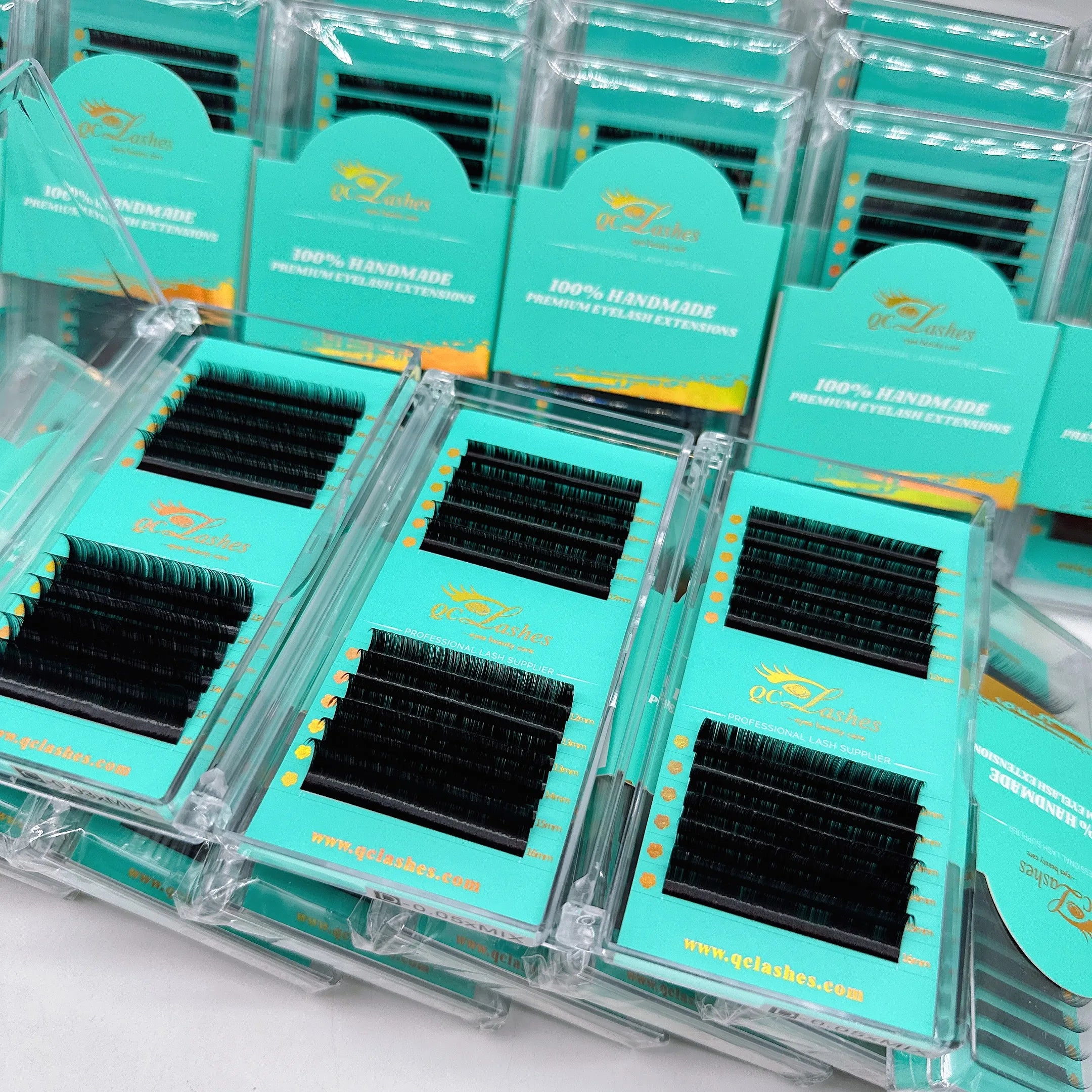 Wholesale Pbt 6-25Mm Individual Volume Eyelash Extension Supplies Private Label Matte Black Volume Cashmere Lash Extensions Tray