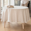 100 Linen ODM OEM Home Family Hotel Use Wedding Stonewashed Check Gingham Pure Linen Table Cloth