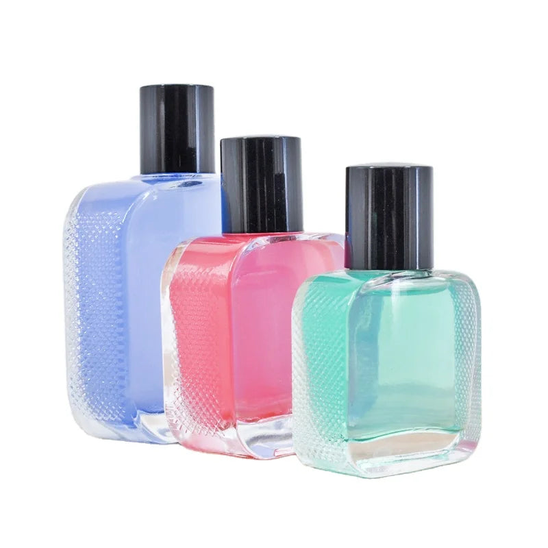 New Design 30ml 50ml 100ml Empty Clear Square Shape Sprayer Perfume Glass Bottle
