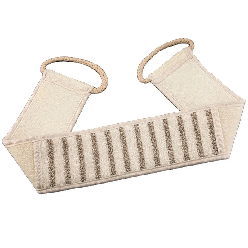 Bath Brush Body Brushes  Linen Pull Back Rubbing Back Towel Double-Sided Bath Brush Strong Exfoliate
