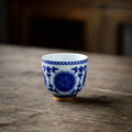 Blue and White Tea Tasting Cup Kung Fu Small Teacup Single Master Cup Teaware Tea Cup Manual Ceramic Mug  Painting Golden Bowls