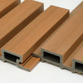 Outdoor Wooden Grain Fluted Co-Extrusion WPC PVC Wall Panels Cladding