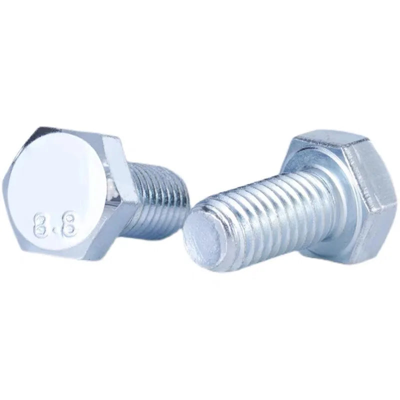 DIN 933 Hex Head Bolts Grade 8.8 High Tensile Steel M6-M20 Metric Sizes Zinc Plated for Machinery Construction & General Use