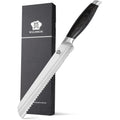 WILDMOK Stainless Steel Serrated Bread Slicing Knife with Black Pakkawood Handle Sustainable 8 Inch Kitchen Knives