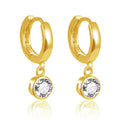 925 Sterling Silver Zircon Chandelier Earrings Wedding Gold Plated Hoop Geometric Design Classic Style Rhodium for Gifts Parties