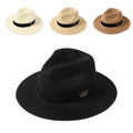 Summer Wholesale Custom Logo Panama Straw Hats  for Women Man Sombrero Wide Brim Sun Fedora Straw Hat