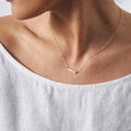 Customize Logo Jewelry Stainless Steel Gold Necklace Minimalist Necklaces Horizontal Bar Blank