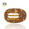 XinMei French Oval Round Flat Hair Clips Custom Brown Hair Claw Clip Ponytail Accessories Large Strong Hold Hairclips for Women