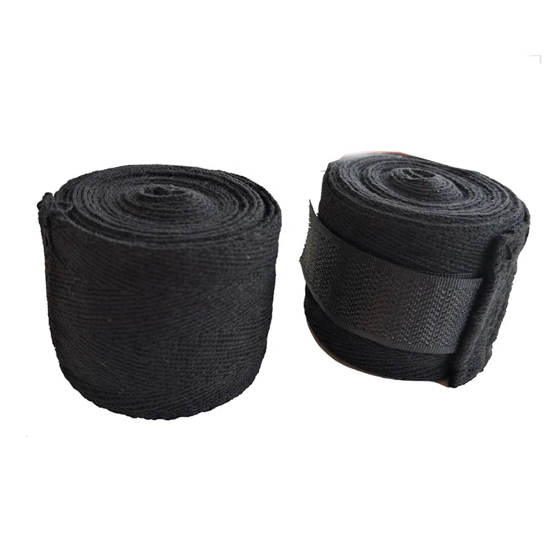 Custom 100% Cotton Boxing Hand Wraps & Bandages-Dummy Type Black for Training