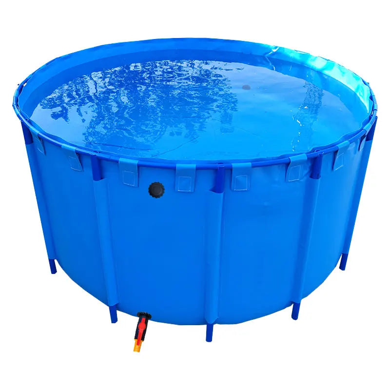 Lvju 0.9mm Thicken Round Tank Foldable PVC Canvas Fish Tank Aquarium 680 Literss Dia 1.2m X H 0.6m
