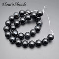 Natural Gemstone 14mm Black Banded Agate Round Stone Beads for Jewelry Making