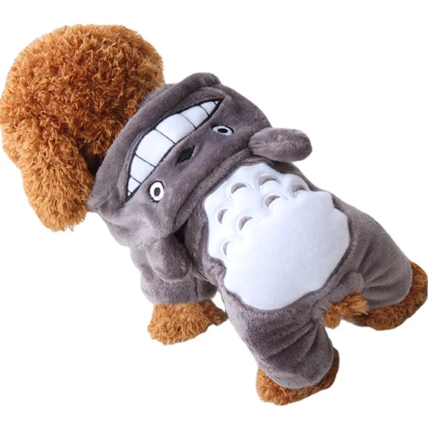 Pet Clothes Supplier Winter Warm Flannel Dog Clothing Dress up Funny Pomeranian Dog Flannel Clothes