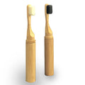 100% Organic Bamboo Toothbrush with Foldable Soft Nano Bristles Travel Case Plastic Handle-for Adults Use Natural Medium Bristle