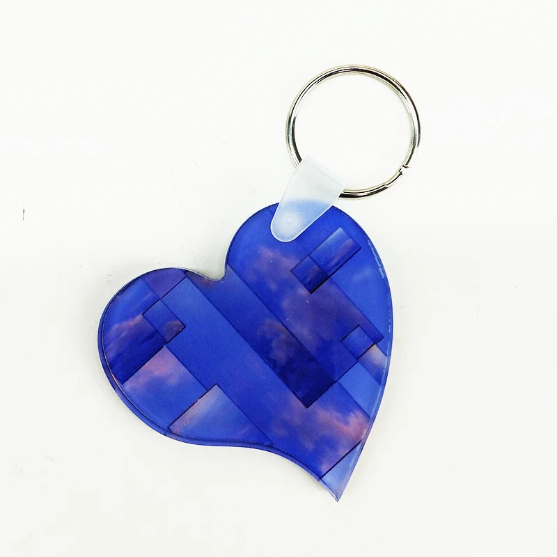 Heart Shape One Sided Sublimation Acrylic Key Ring Blank Keychain for DYE Sublimate Printing