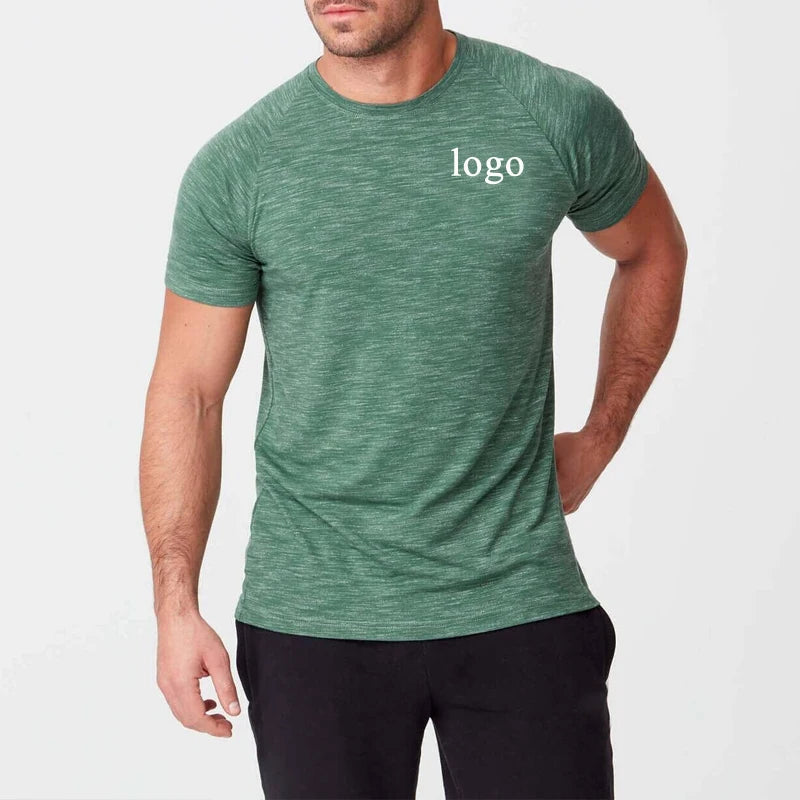 OEM Custom Logo Summer Lightweight Plus Size Polyester Spandex Breathable Sweat-Wicking Four-Way Stretch Sports Men's Gym