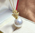 P1311 12-13mm DIY Natural  Freshwater Pearl Charm Pendant Necklace Accessory 925 Sterling Silver Jewelry for Women Without Chain