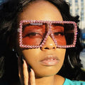 Colourful Big Rhinestone Sunglasses Female Luxury Uv400 Custom Logo Oversized Square Men Women Shades Diamond Bling Sunglasses