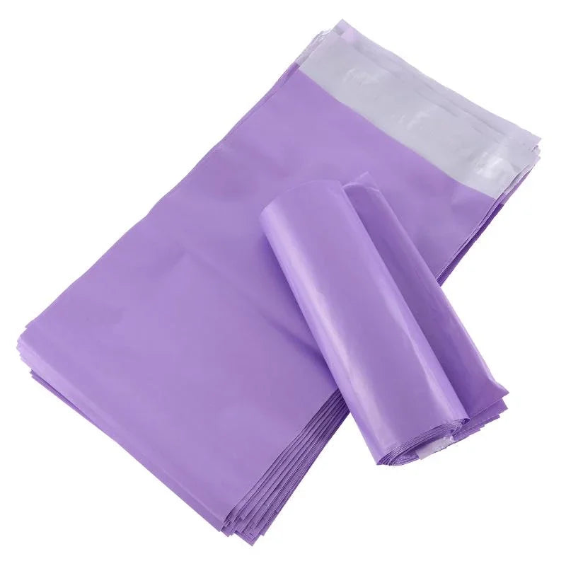 HD Purple Pouch Poly Waterproof Wear-resistant High-end Customized Self-sealing Reusable Recyclable Silk Screen Printed Bags