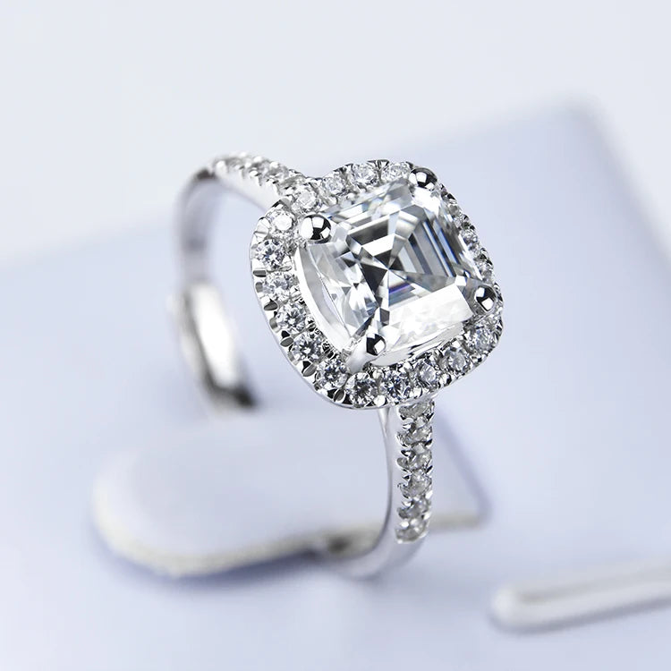 Custom 9k 14k 18k Solid White Gold 1.0carat 6.5mm Round D Color VVS Moissanite Lab Diamond Engagement Ring