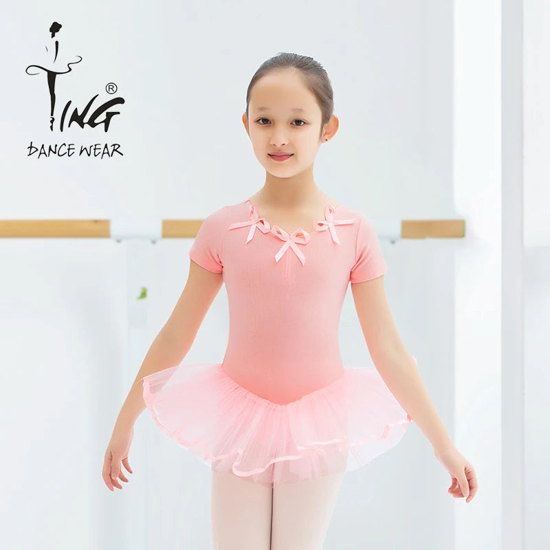 Ting Dance Support Custom Medium Hardness Mesh Dance Dress Girls Ballet Performance Dress Ballet Leotard for Girls