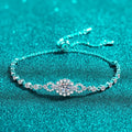 Elegant Luxury 925 Sterling Silver Bracelet  925 Silver Bracelet Moissanite Fine Chain Link Bracelets for Parties