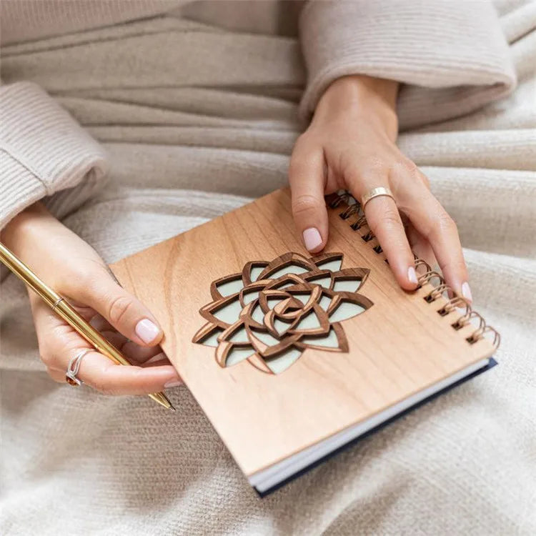 Wood Notebook Wood Journal Wooden Hardcover Writing Book