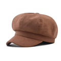 Autumn and Winter Vintage Corduroy Beret Hat Vintage Street 8 Panel Baseball Cap Unstructured 8 Panel Cap Newsboy Cap for Women