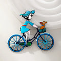 Cartoon Bike Girl Brooch Pin Summer Cute Pins Fashion Ladies Party Office Accessories Classic Bag Badges Pendant Buckle