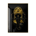 Religious Golden Elephant Decorative Paintings Crystal Porcelain Buddha Picture Lord Ganesha Wall Art for Home Decoration