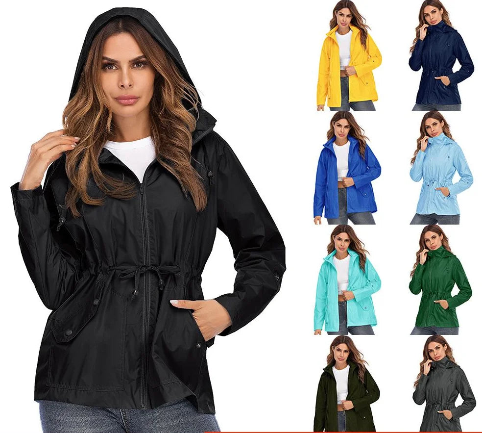 ALIKE Mujer Blouson Hoodie Jacket Waterproof Windproof Breathable Button Closure Plus Size Outdoor Travel Hiking Casual