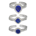 Geometric Lapis Lazuli Ring Fom Woman Fashion Waterdrop Blue Stone Rings Custom 925 Sterling Silver Fine Gemstone Jewelry