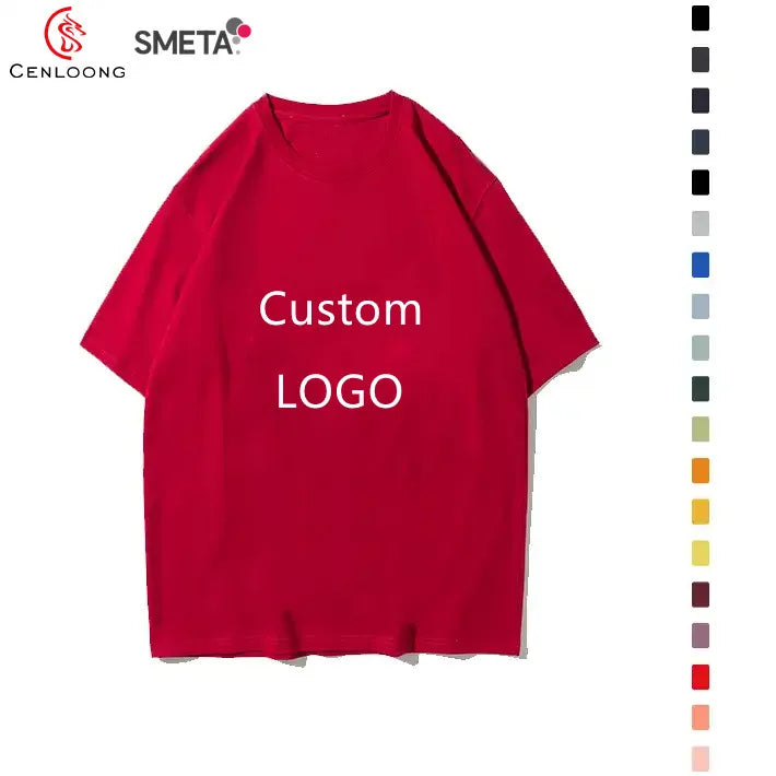 High Quality 100% Cotton Unisex T Shirt Men's Blank O-neck Tshirt Custom 3D Embossed T-Shirts