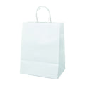 Custom White Kraft Paper Shopping Bags with Biodegradable Material Handle 21*14*27cm for Clothing Shopping at the Mall